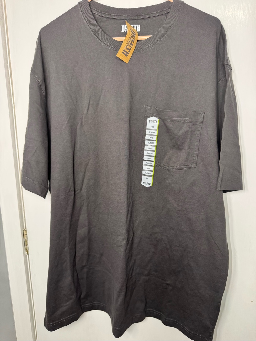 Duluth Trading Co Charcoal Gray Short Sleeve Pocket Tee